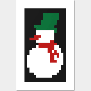 Snowman Pixel Art Posters and Art